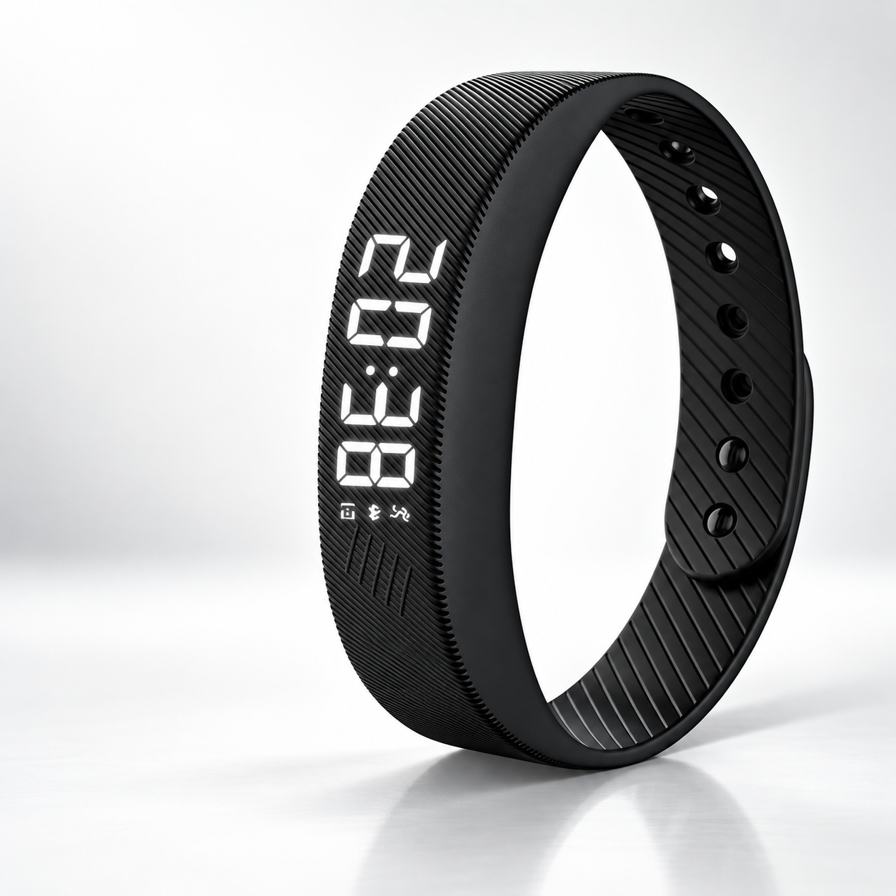 Zelo Wake black alarm wristband product view
